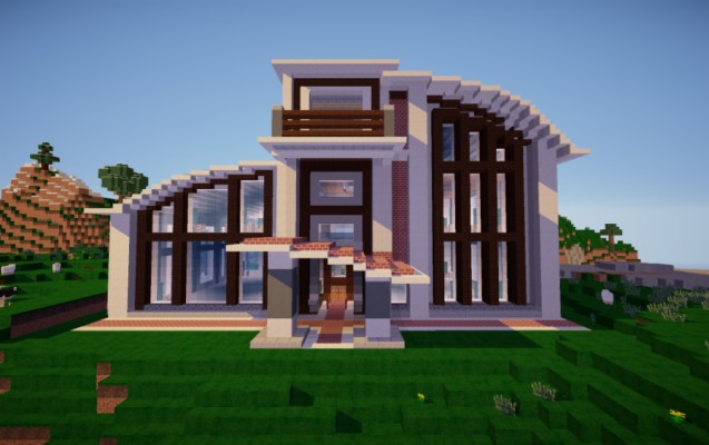 Fabulous Minecraft Modern House Plans Floor Elegant Modern Minecraft House 900x565 Wallpaper Teahub Io