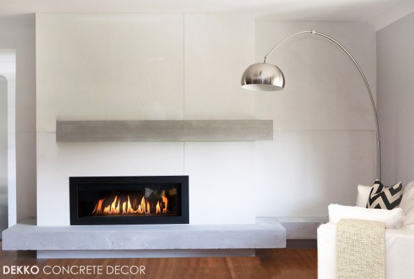 Modern Floating Fireplace Mantel Shelf, Concrete Fireplace Mantel Shelves