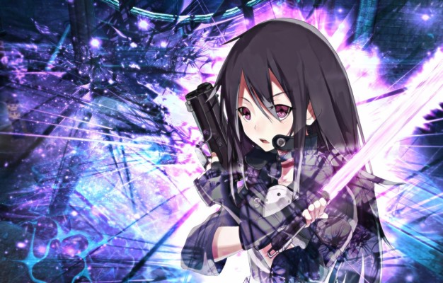 Photo Wallpaper Wallpaper, Gun, Art, Anime, Kirito, - Sao Kirito Gun ...