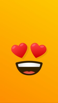 Heart Eyes Emoji Phone Wallpaper - Smiley - 1080x2280 Wallpaper - teahub.io