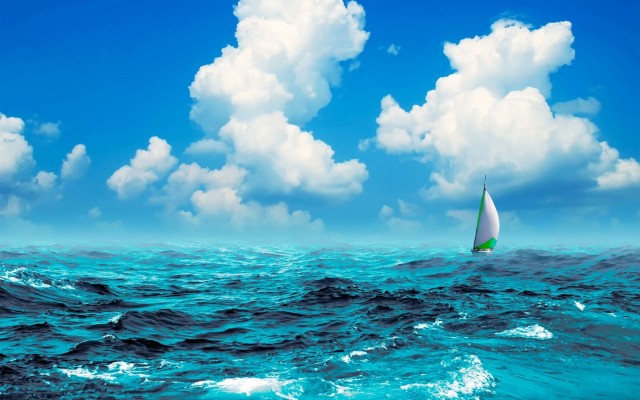 Sail, Boat, In, The, Sea, Desktop, Background, Wallpaper, - Ocean And ...