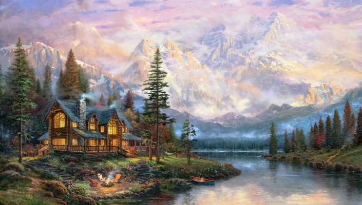 Jesus Painting By Thomas Kinkade 4k Hd Desktop Wallpaper - Walking With ...