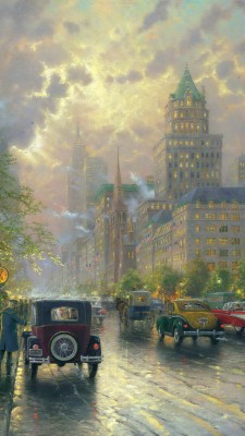 Thomas Kinkade New York Fifth Avenue - 1080x1920 Wallpaper - teahub.io