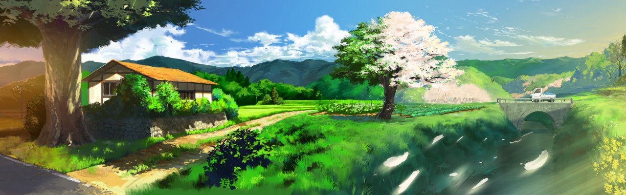 Anime Landscape Dual Screen Wallpaper Download Hd Images - 4k Dual