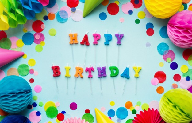 Photo Wallpaper Candle, Colorful, Cream, Happy Birthday, - Birthday ...