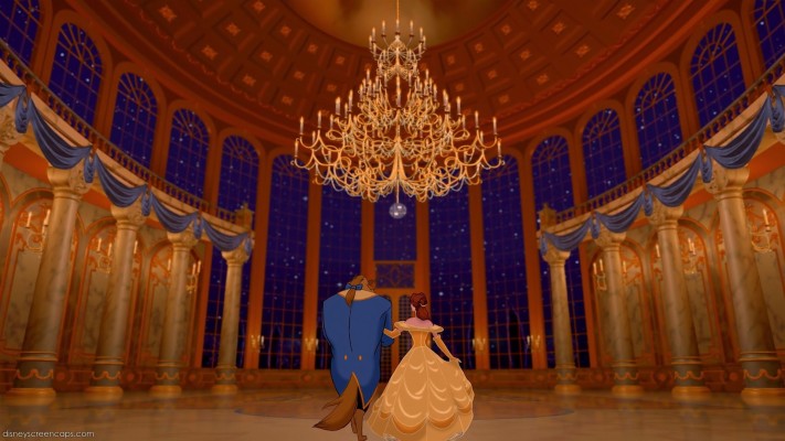 beauty and the beast library wallpaper