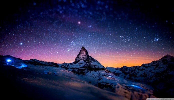 Mountain At Night 4k Hd Desktop Wallpaper For 4k - Matterhorn