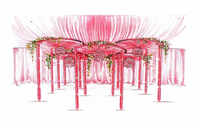 Happy Marriage Anniversary Flowers Wallpapers And Backgrounds - Wedding  Mandap Sketch - 1920x1200 Wallpaper 