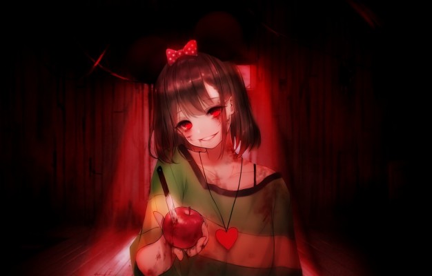 Photo Wallpaper Blood Spot Knife Game Red Eyes Chara Undertale Blood 1332x850 Wallpaper Teahub Io