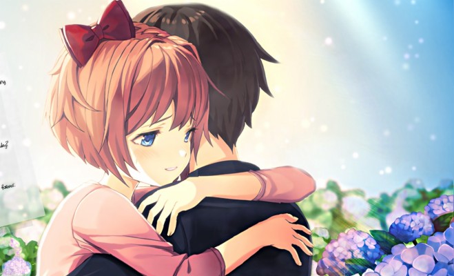 Cute Animated Couple Hugging - 1486x901 Wallpaper 