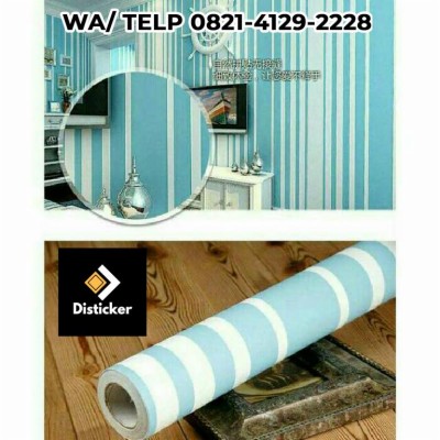 Grosir Murah wallpaper Sticker Dinding  Biru  Putih 