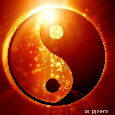 Red Background Yin Yang Glow - 700x700 Wallpaper - teahub.io