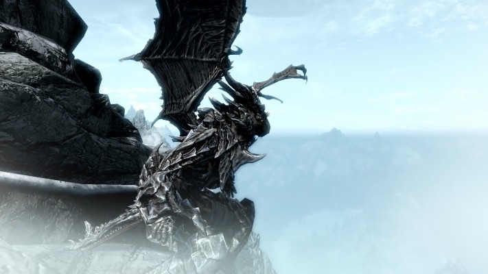 Mountains Dragons Argonian The Elder Scrolls V Skyrim - Dragon ...