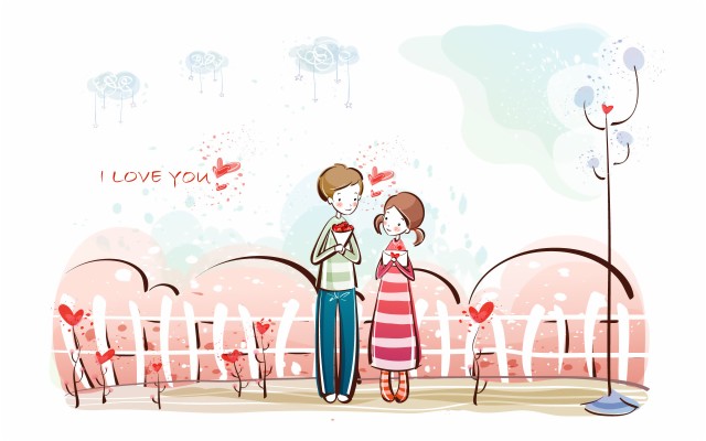Romantic Valentine S Day Illustration Class - Couple Cartoon Pic Status ...