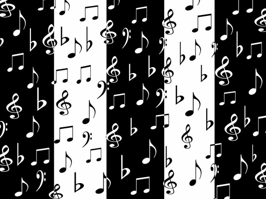 White Music Note On Black Background Picture Gallery - Music Notes Wallpaper  Black And White - 1600x1200 Wallpaper 