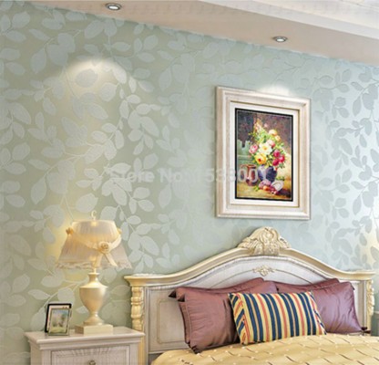 modern light blue wallpaper for bedroom