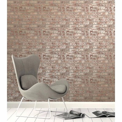 Rustic Brick Wallpaper Metallic Rustic Brick Wallpaper - Love Wallpaper ...