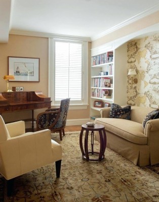 Pretty Corner Desk With Hutch In Home Office Traditional - Window Blind ...