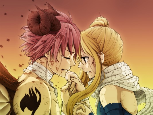 Natsu X Lucy, Fairy Tail, Tears, Scarf, After Fight - Fairy Tail Lucy ...