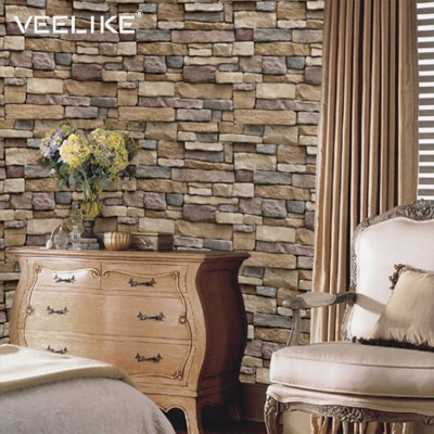 3d Brick Stone Wallpaper Pvc Waterproof Vintage Stone - Tuğla Duvar ...