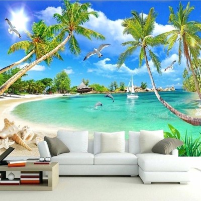 Beach Wallpaper For Walls Beach Hut Wallpaper For Walls - 3d Wall Mural ...