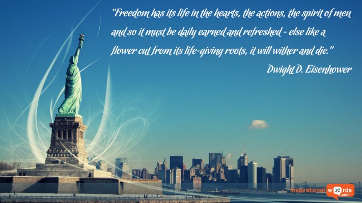 Inspirational Wallpaper Quote By Dwight D - Statue Of Liberty ...