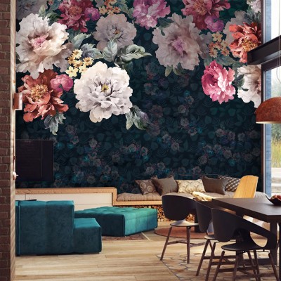 Dark Floral Wallpaper Nursery - 1223x1500 Wallpaper - teahub.io