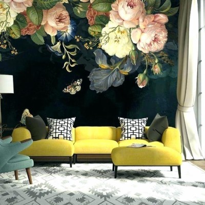 Big Floral Wallpaper Extra Large Floral Print Wallpaper - Floral Wall Mural  Decals - 736x736 Wallpaper 