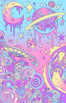 Wallpaper, Pink, And Planet Image - Cute Kawaii Background - 736x1137  Wallpaper 