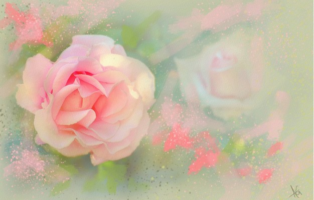 Photo Wallpaper Flower, Flowers, Green, Pink, Graphics, - Wallpaper ...