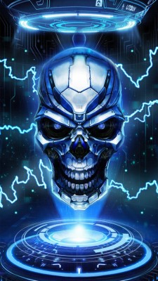 New Cool Skull Live Wallpaper Android Wallpapers From - Blue Fire Skull Wallpaper  Hd - 1080x1920 Wallpaper 