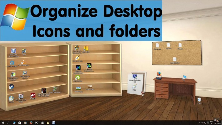 Windows 10 Organised Desktop Background - 1280x720 Wallpaper 