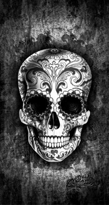 day of the dead girl wallpaper black and white