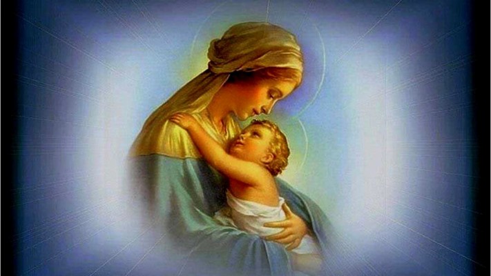 Mother Mary With Baby Jesus Hd Images Download - Baby Jesus Lamb Of God -  1366x768 Wallpaper 
