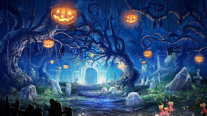 3d Animated Halloween Desktop Wallpaper Wallpapersafari - Scary Animated  Halloween Background - 1232x767 Wallpaper 