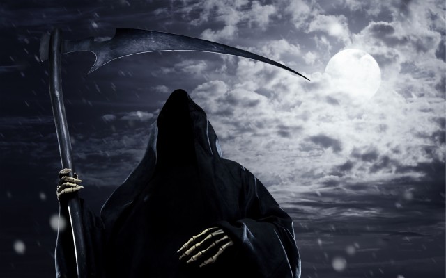 Wallpaper Grim Reaper, Silhouette, Mantle, Dark, Art - Grim Reaper ...