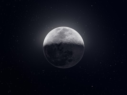 Moon, Black And White, Stars, Galaxy - 2048x1536 Wallpaper - teahub.io