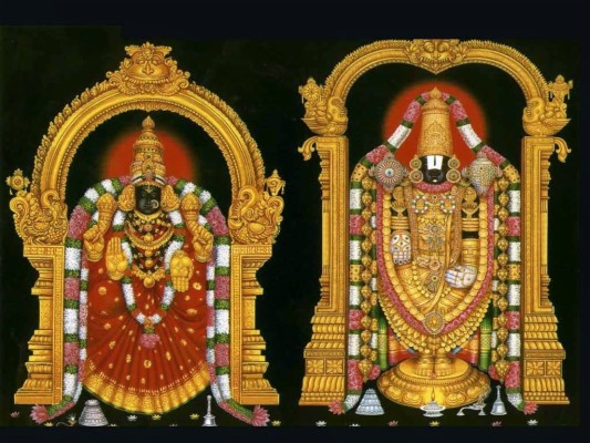Venkateswara Swamy With Lakshmi Devi - 1024x768 Wallpaper 
