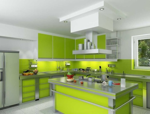 Kitchen Design Green Color - 1021x776 Wallpaper - teahub.io