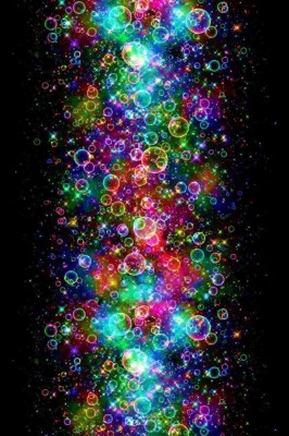 Black Background With Colourful Bubbles - 640x960 Wallpaper 