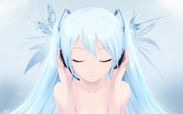 Anime Girl Listening To Music - 2048x1536 Wallpaper 
