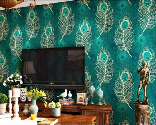 Beibehang Southeast Asian Style Chinese Peacock Feather - Peacock Feather  Wallpaper Design - 1000x800 Wallpaper 