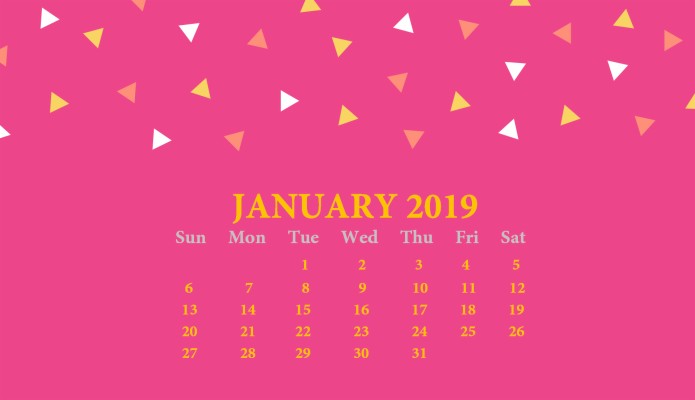 2019 January Hd Calendar Wallpaper - Triangle - 1920x1104 Wallpaper ...