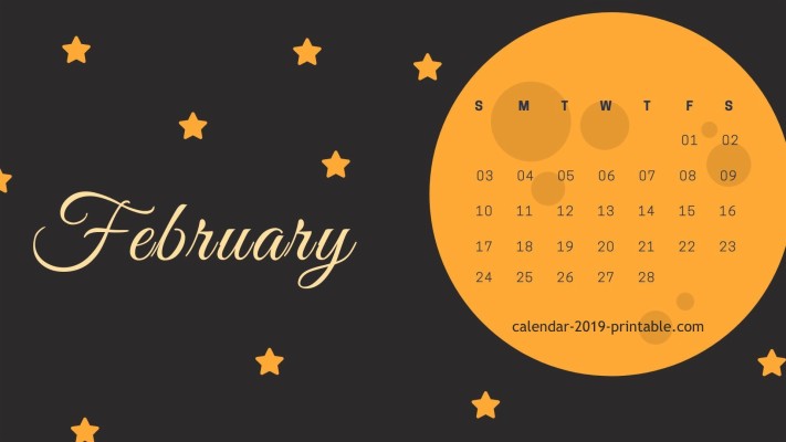 February 2019 Computer Calendar Wallpaper Desktop Wallpaper February