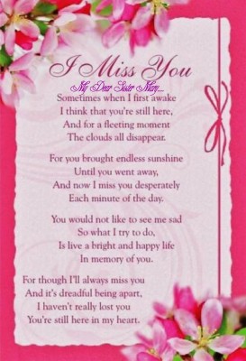 Missing My Mom In Heaven Quotes Mary Louise Norman - Miss You My Sister ...