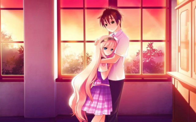 3d Love Couple Cartoon Wallpapers Download - Anime Couple With Background -  3840x2160 Wallpaper 