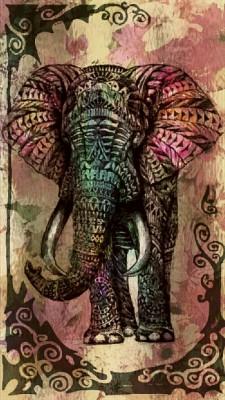 Vintage Boho Elephant Wallpaper Iphone/android Wallpaper - Elephant ...