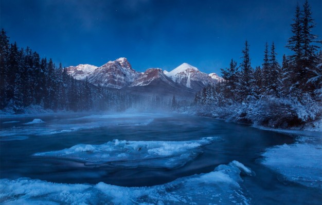 Winter Night Desktop Background Wallpaper Free - High Resolution Winter ...