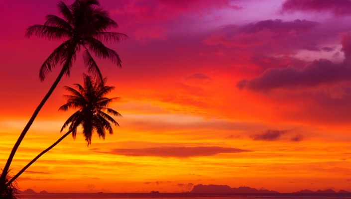 Beautiful Red Rays Of Sunset Image - Beach Sunset Landscape - 1900x1200 ...