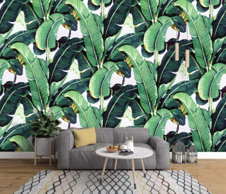 Banana Leaf Mural - 1356x1164 Wallpaper - teahub.io